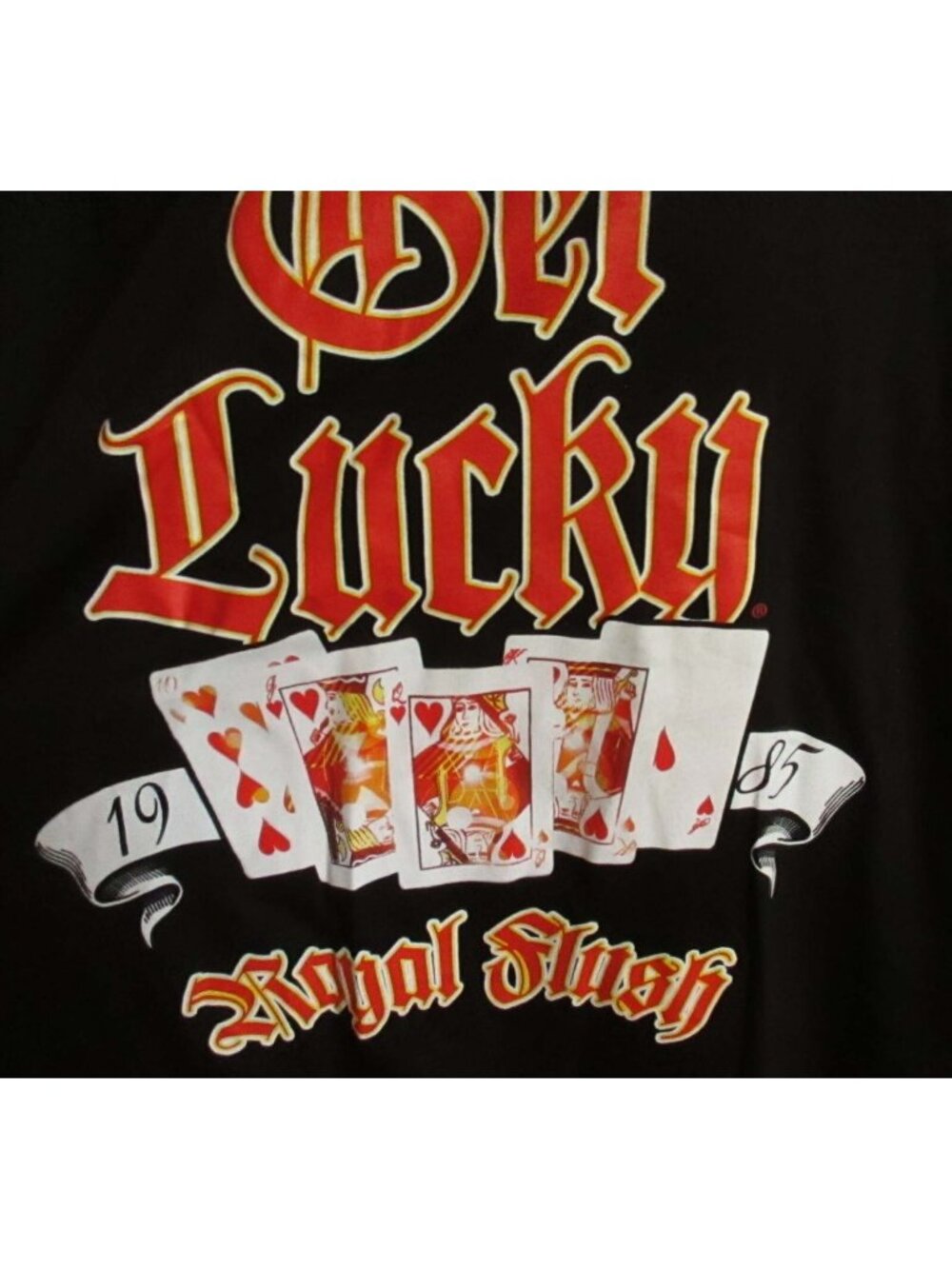 Vintage Y2K T-Shirt XL NEW Mens 90s GET LUCKY ROYAL FLUSH HIP HOP Graphic Tee